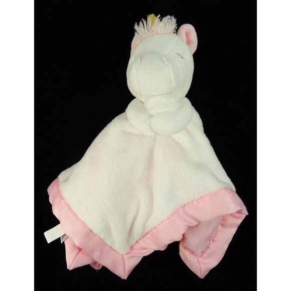Carters Pink Unicorn Lovey Silky Fabric Baby Security Blanket Plush Toy - Picture 2 of 9